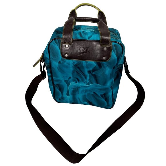 Nike Handbags - Nike Tote Bag Blue Abstract Print Padded Shoulder Strap Trippy Swirl Travel